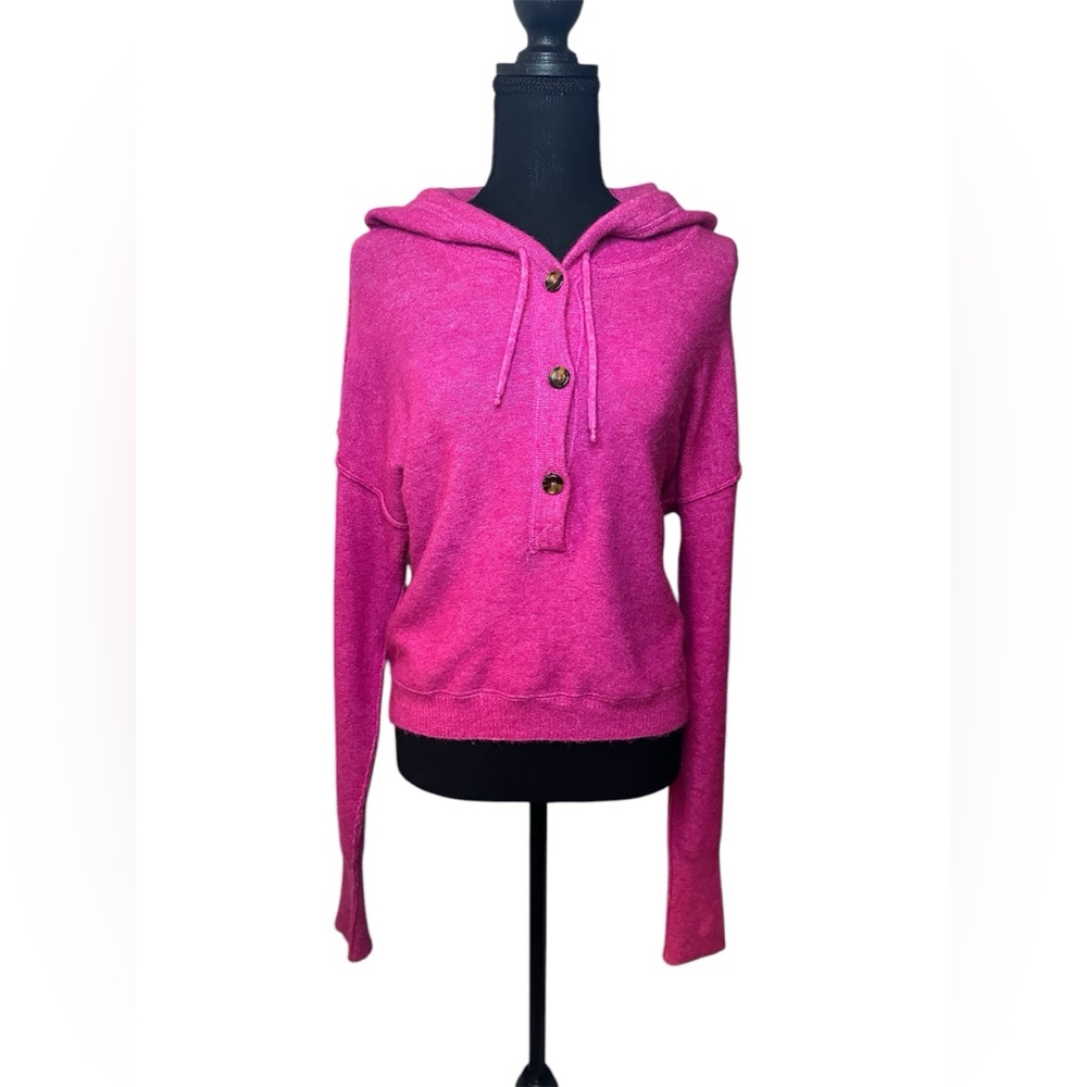 Free People Praline Cozy Henley (GUC; Hot Pink) - Picture 3 of 10